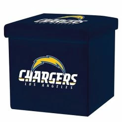 Franklin Sports Los Angeles Chargers Storage Ottoman With Detachable Lid