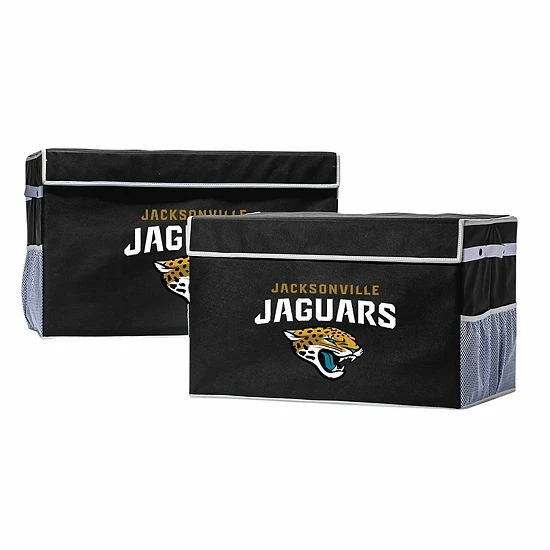 Franklin Sports Jacksonville Jaguars Large Collapsible Footlocker Storage Bin 4 Franklin Sports Jacksonville Jaguars Large Collapsible Footlocker Storage Bin - Image 2