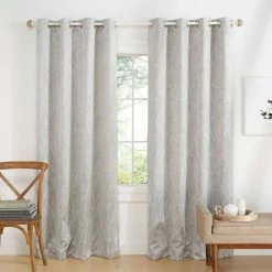 Franklin Sports Exclusive Home 2-pack Twig Insulated Blackout Window Curtains Silver